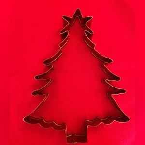 Copper cookie cutter. Christmas tree with star. 5” x 4”